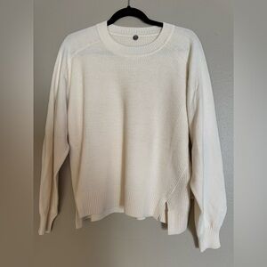NWT - Margaret O’Leary Mixed Stitch Cotton Crewneck Sweater - Medium - Chalk